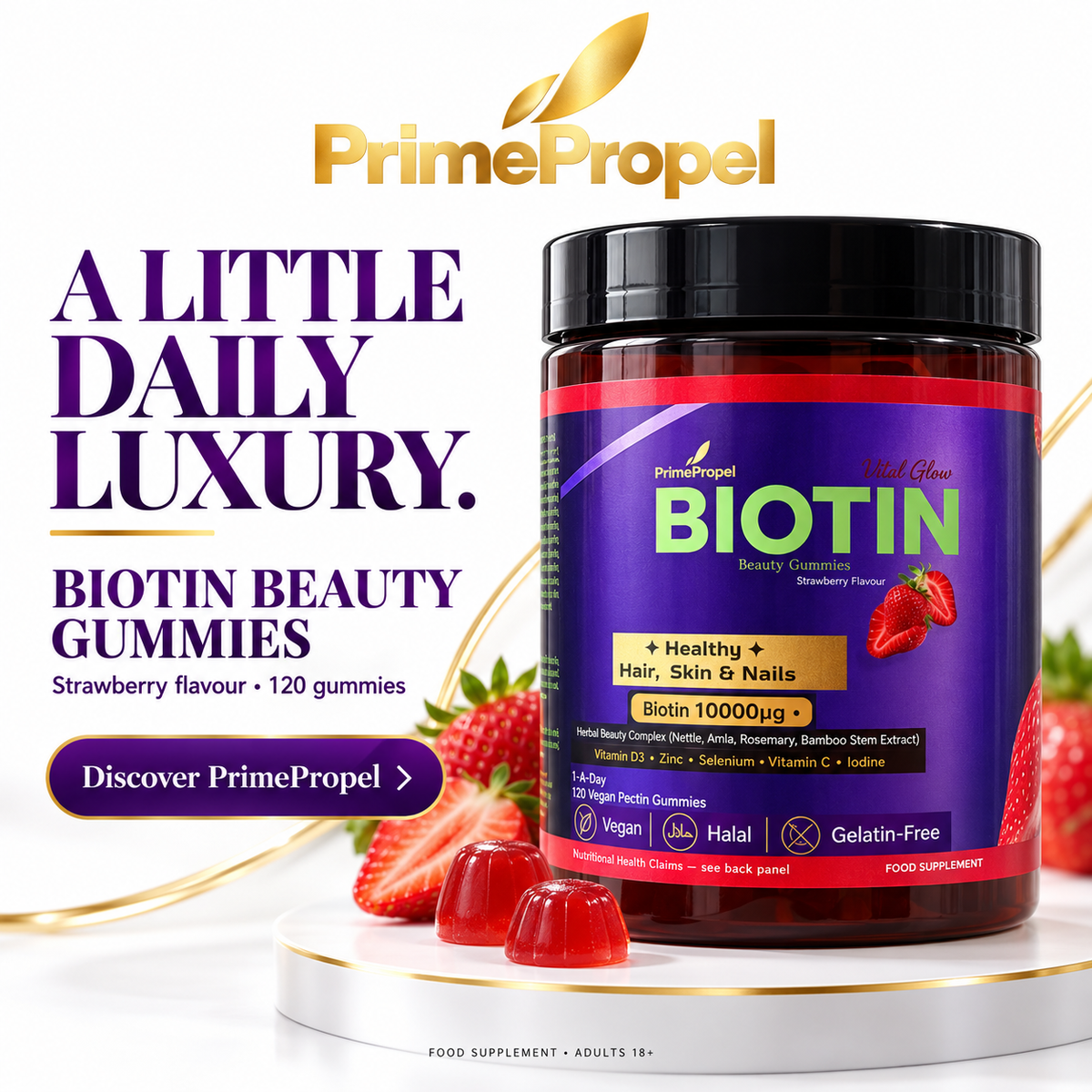 Beauty Gummies — Hair, Skin & Nails (Biotin 10,000µg)