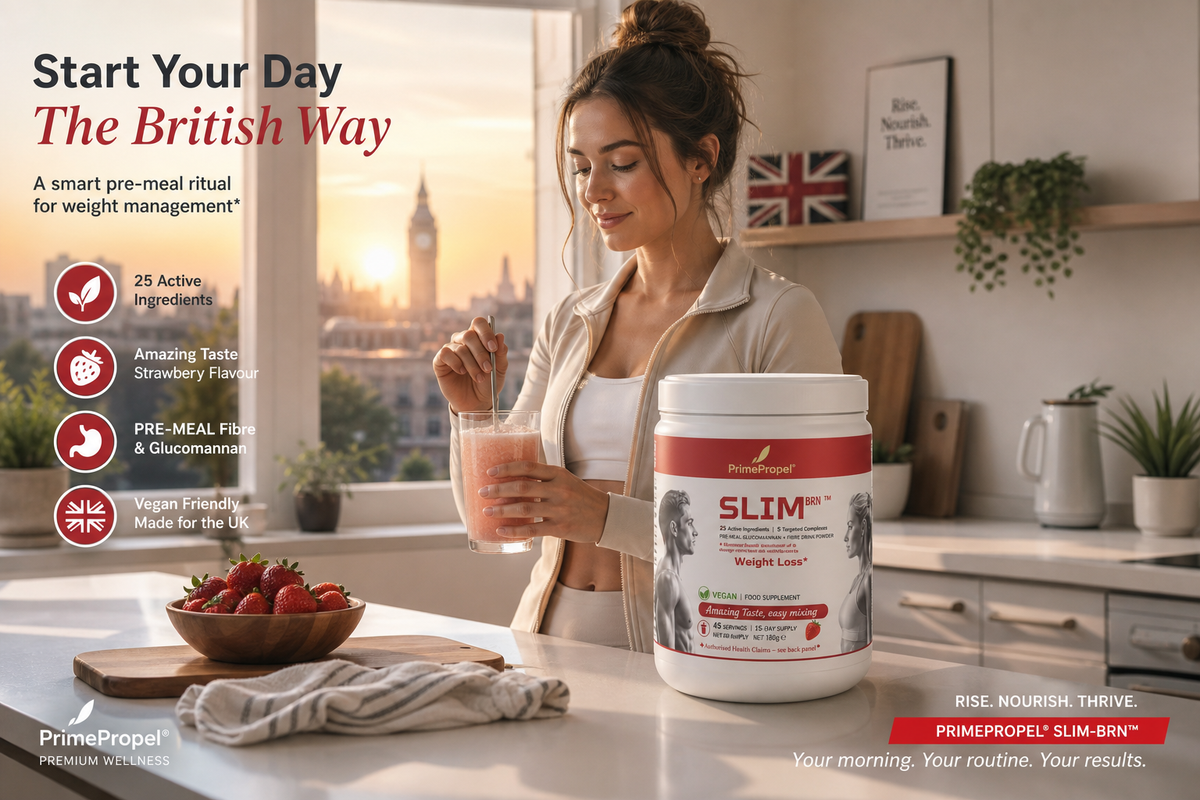 SLIM-BRN — Pre-Meal Weight Management Drink Powder | 25 Active Ingredients | 45 Servings | 15-Day Supply