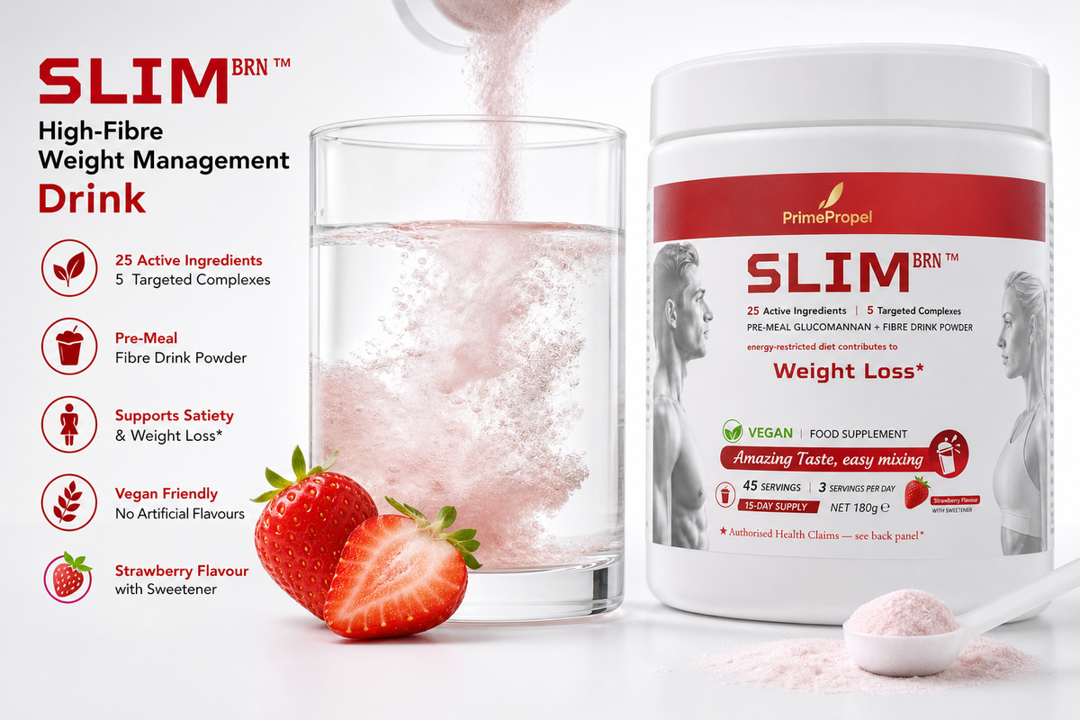 SLIM-BRN — Pre-Meal Weight Management Drink Powder | 25 Active Ingredients | 45 Servings | 15-Day Supply