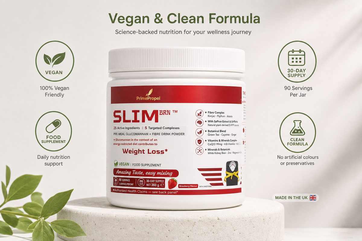SLIM-BRN — Pre-Meal Weight Management Drink Powder | 25 Active Ingredients | 90 Servings | 30-Day Supply