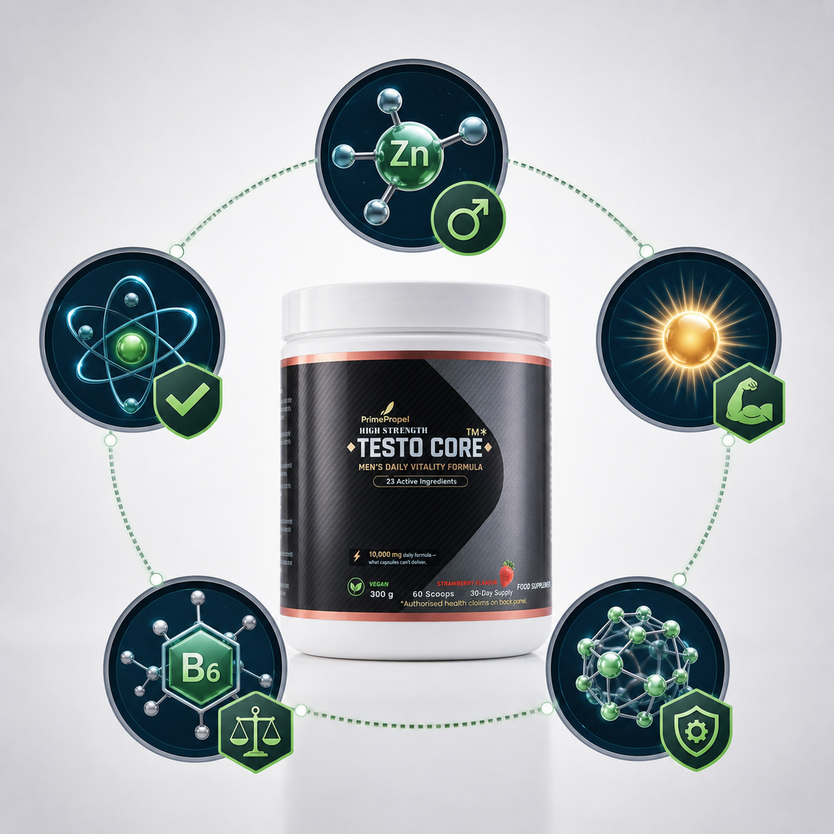 TESTO CORE — Men’s Daily Vitality Formula | 23 Active Ingredients | 10,000mg Daily Powder