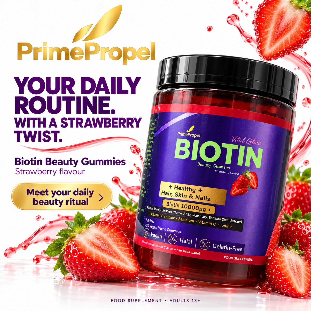 Beauty Gummies — Hair, Skin & Nails (Biotin 10,000µg)
