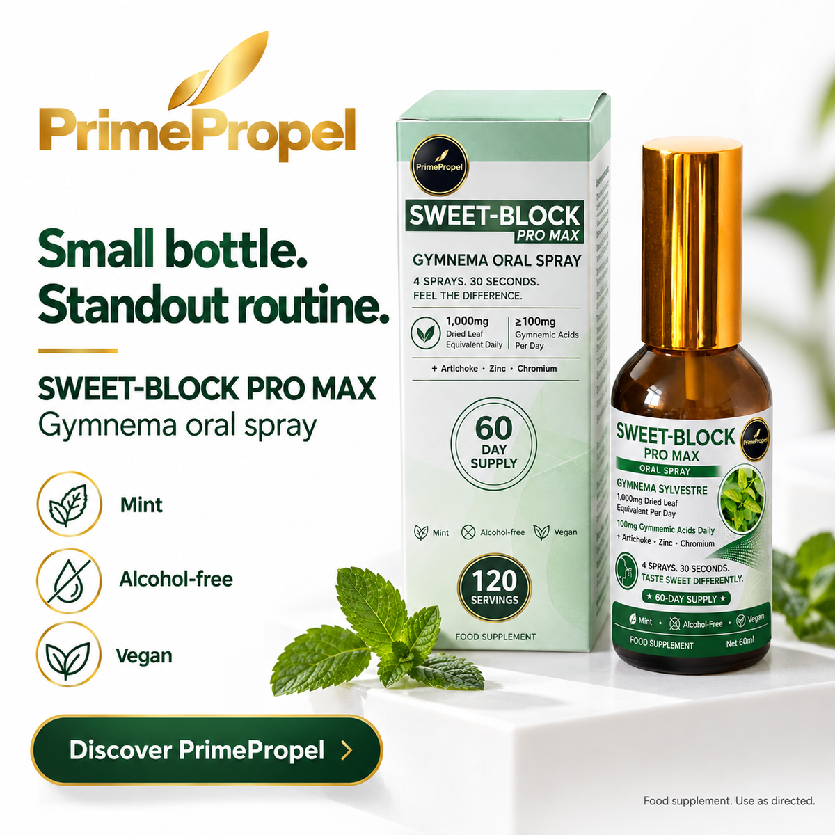 SWEET-BLOCK™ PRO MAX — Gymnema Oral Spray (60 Days)