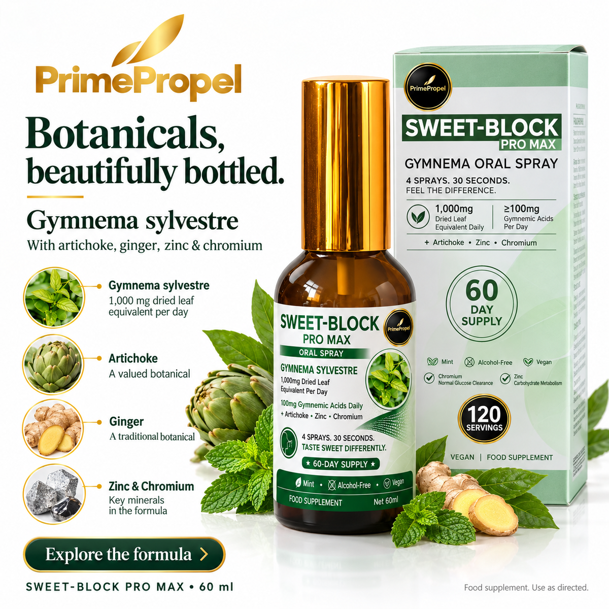 SWEET-BLOCK™ PRO MAX — Gymnema Oral Spray (60 Days)