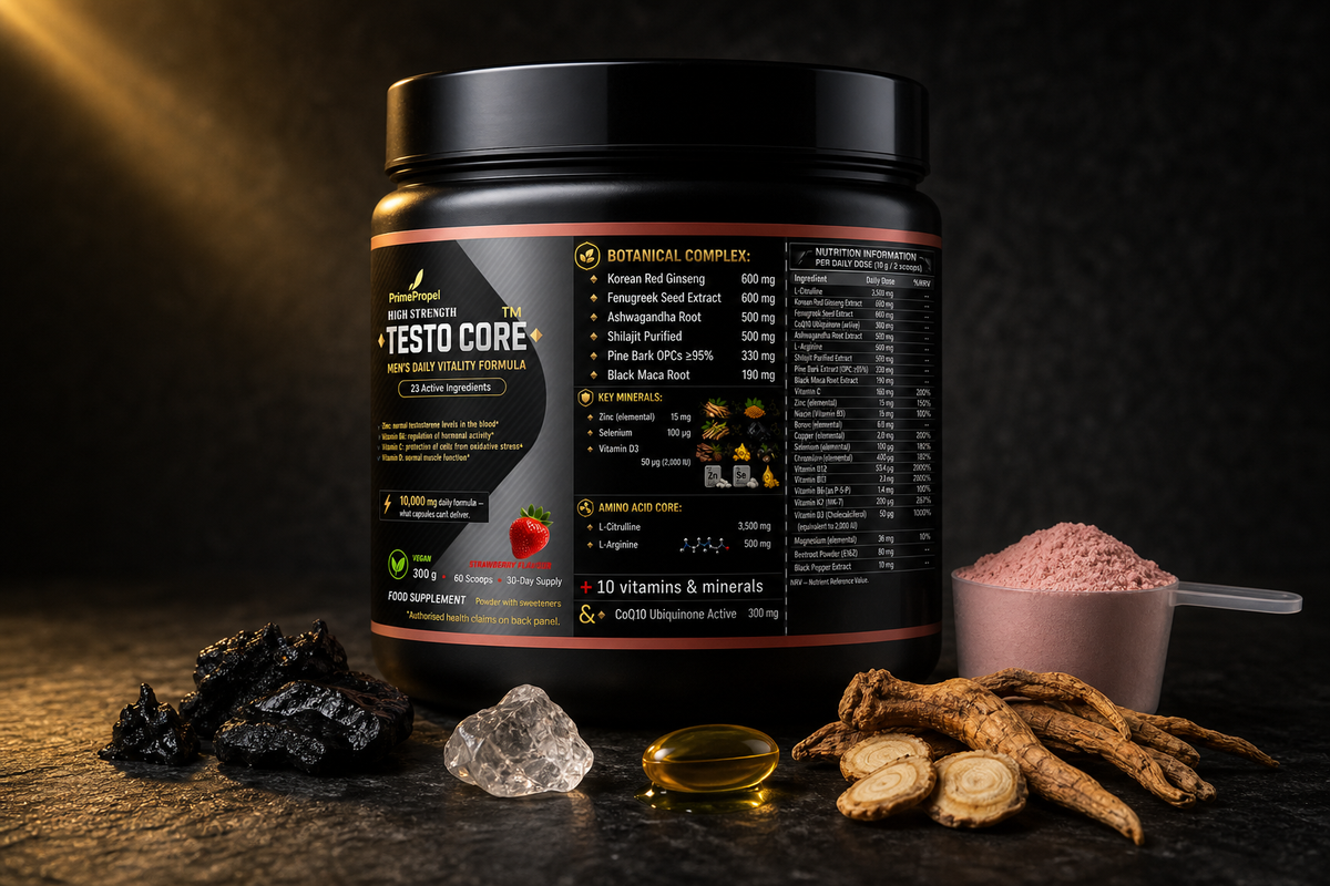 TESTO CORE — Men’s Daily Vitality Formula | 23 Active Ingredients | 10,000mg Daily Powder
