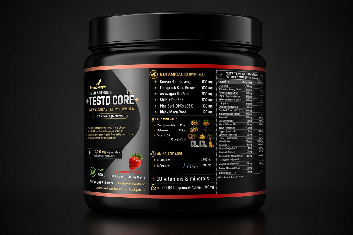 TESTO CORE — Men’s Daily Vitality Formula | 23 Active Ingredients | 10,000mg Daily Powder