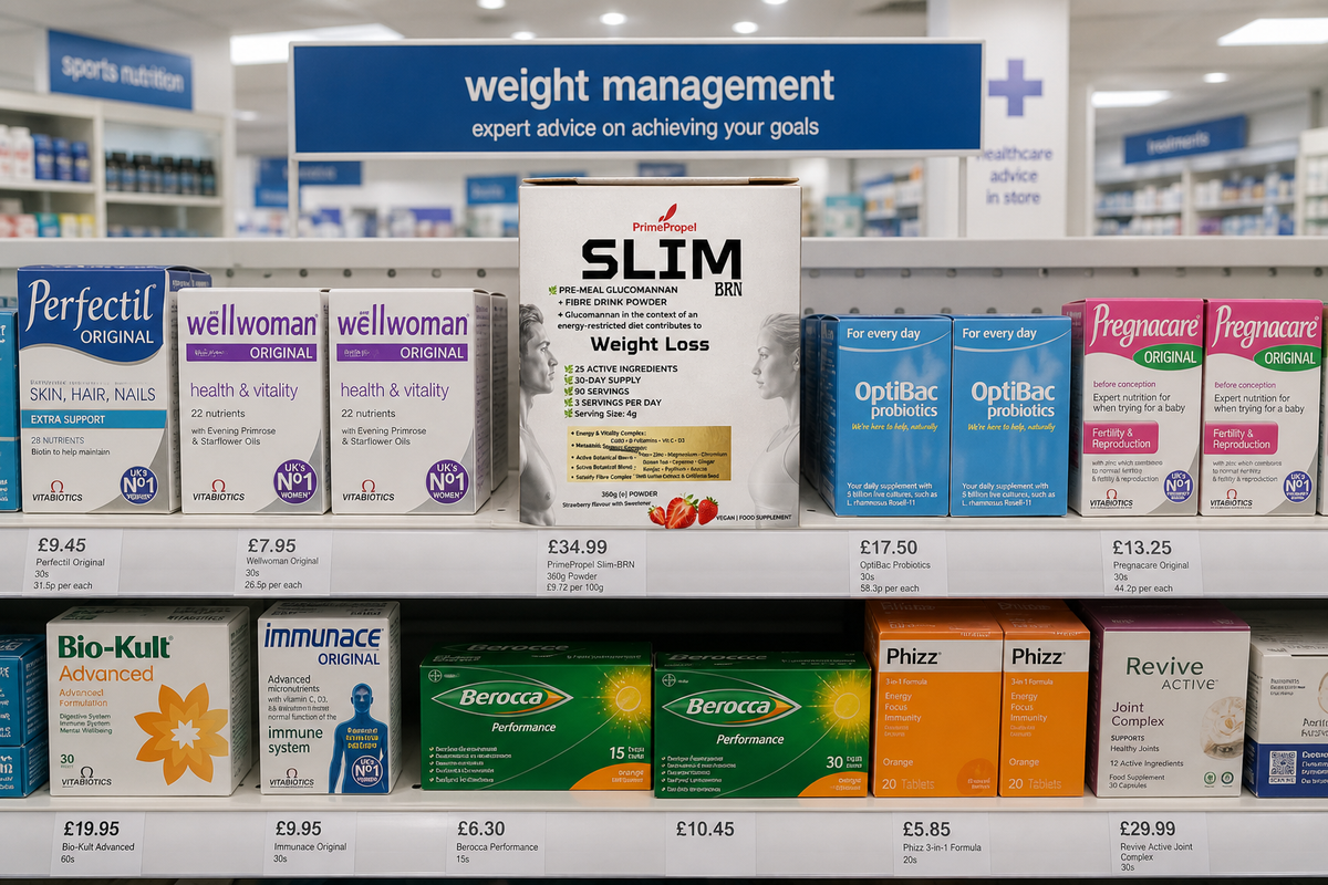 SLIM-BRN — Pre-Meal Weight Management Drink Powder | 25 Active Ingredients | 90 Servings | 30-Day Supply